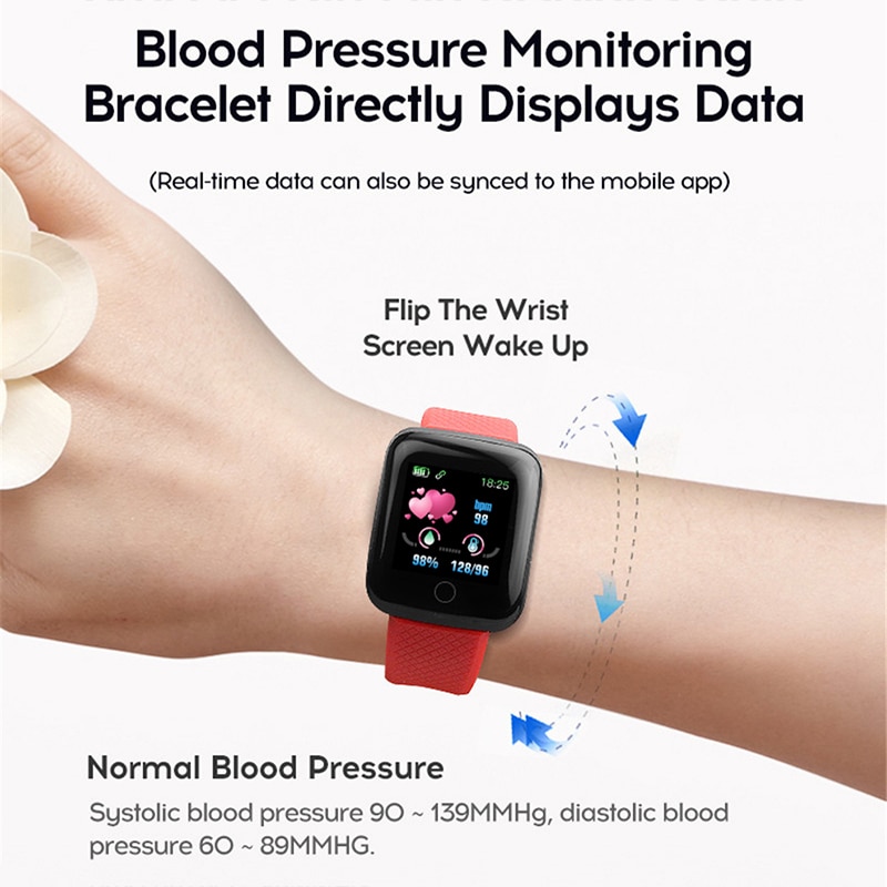 Smart armbånd blodtryksmåling vandtæt fitness tracker ur pulsmåler skridttæller smart band kvinder mænd