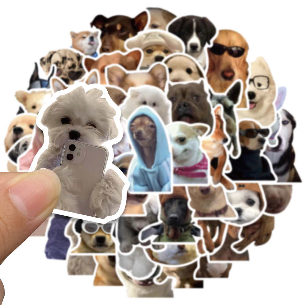 10/30/50/100 Uds lindo perro gato MEME pegatinas de animales divertidos calcomanías de dibujos animados Kawaii monopatín cuaderno equipaje teléfono coche pegatina de juguete