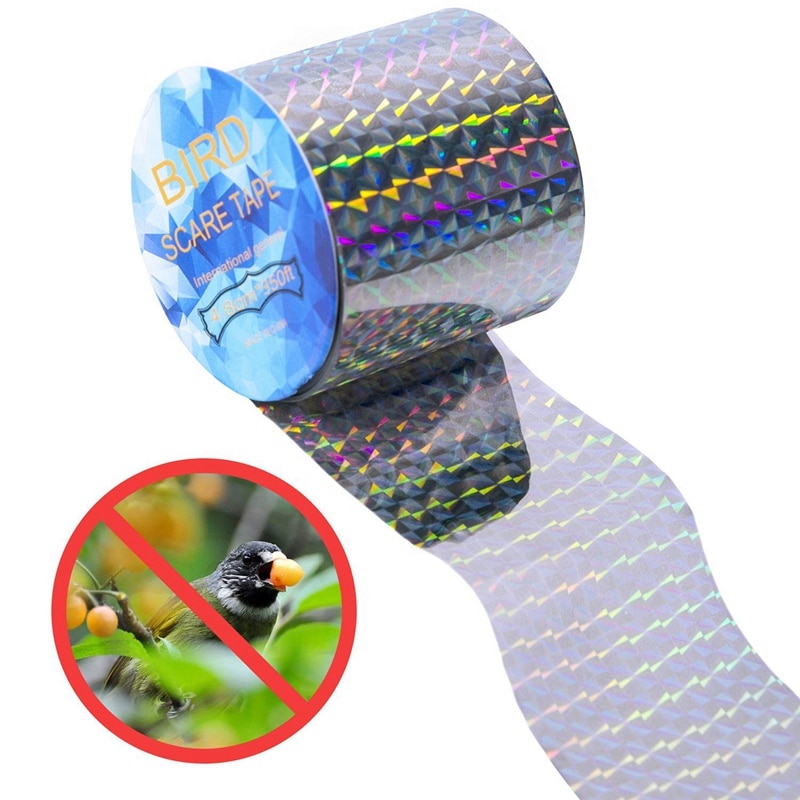 Bird Repellent Scare Tape - 350 Ft Double Sided Reflective Bird Deterrent Tape for Grackles, Woodpeckers, Herons, Blackbirds, Pi: Default Title