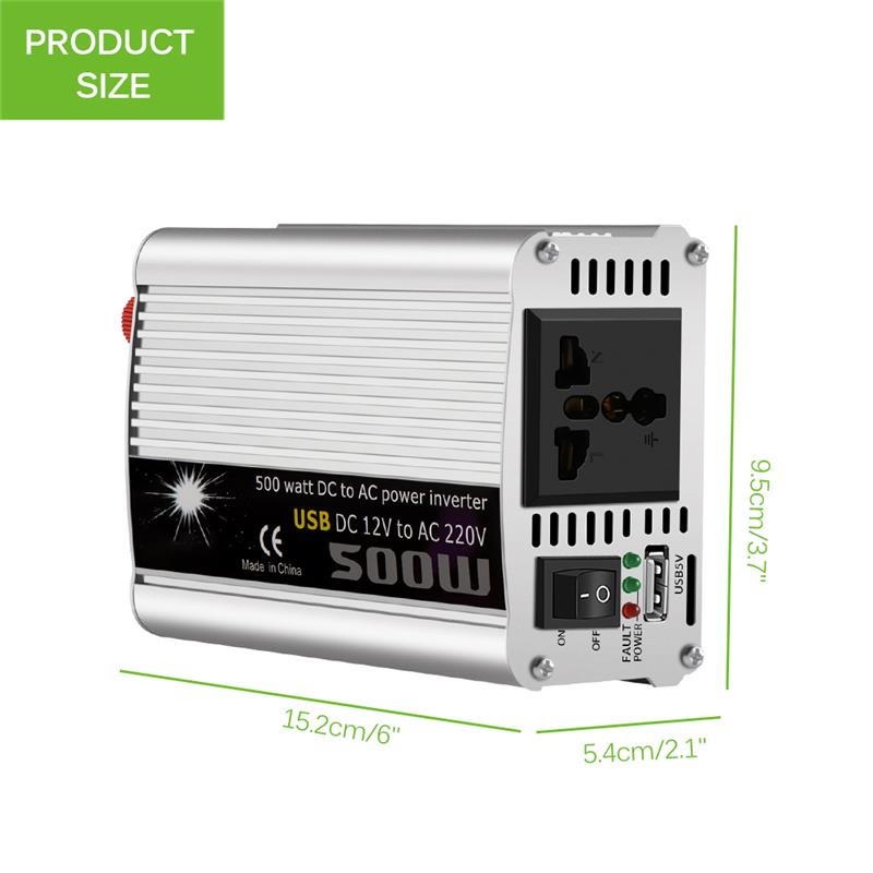 Onever 500W Car Inverter 12v 220v 50Hz Auto Inverter 12 220 Cigarette