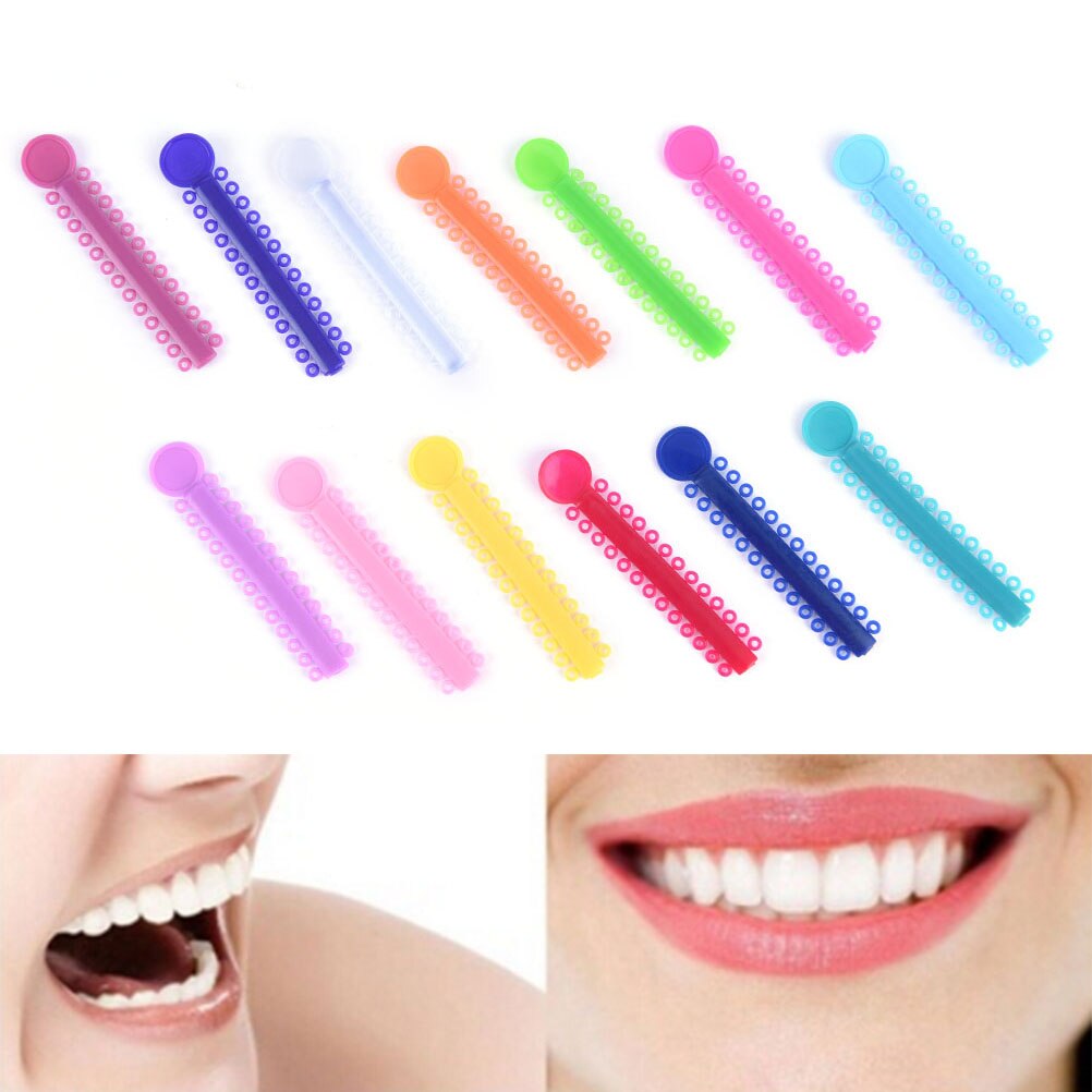 20Pcs Kleurrijke Dental Ligatuur Banden Orthodontie Elastische Elastiekjes Voor Gezondheid Tanden Tool Elastomeric Ligatuur Banden