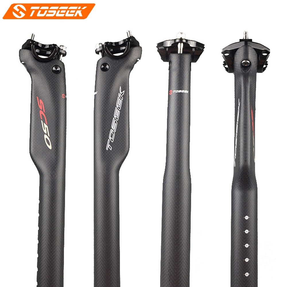 TOSEEK SC50 Carbon Seatpost Bike Seat Post Bicycle Seat Tube 27.2/31.6*350/400 mm For MTB / Road Cycling Parts