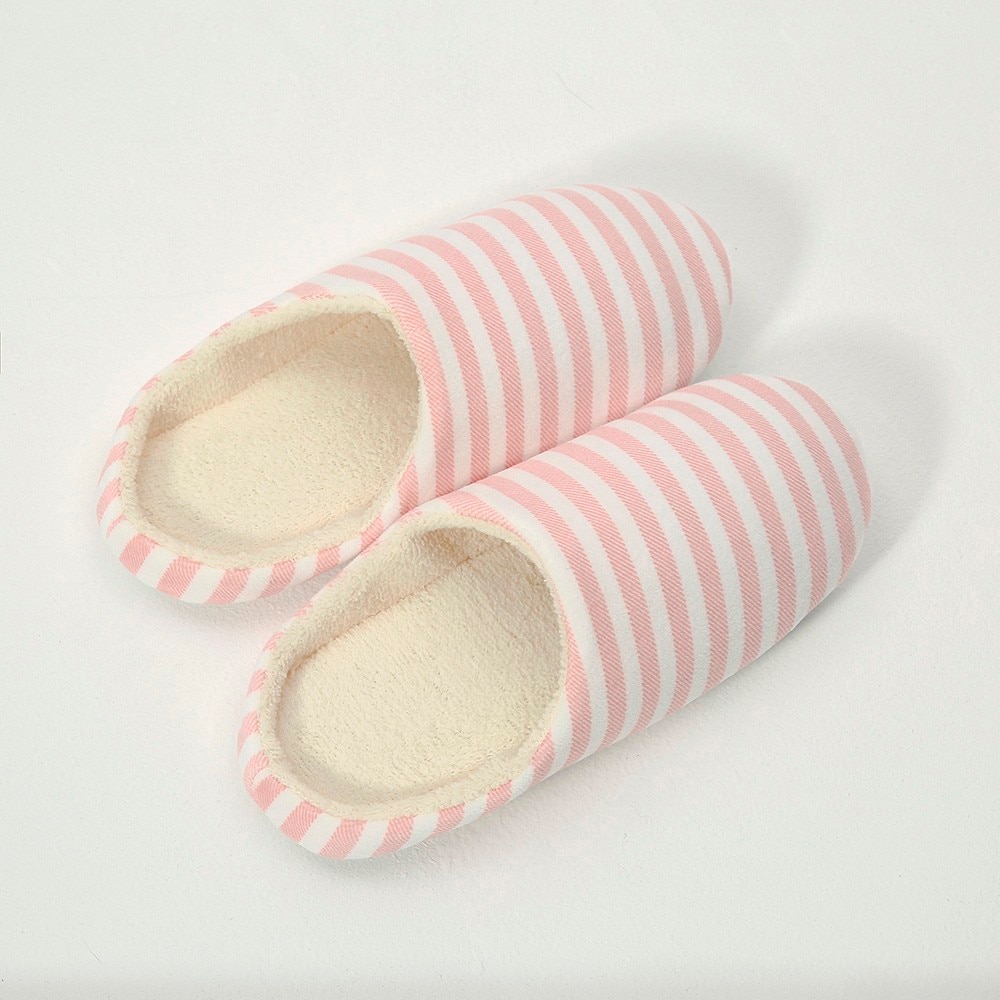 Women Men Winter HomeStriped Slipper Soft Winter Warm House Slippers Indoor Bedroom Couples Anti-slip Winter Floor Shoes #25