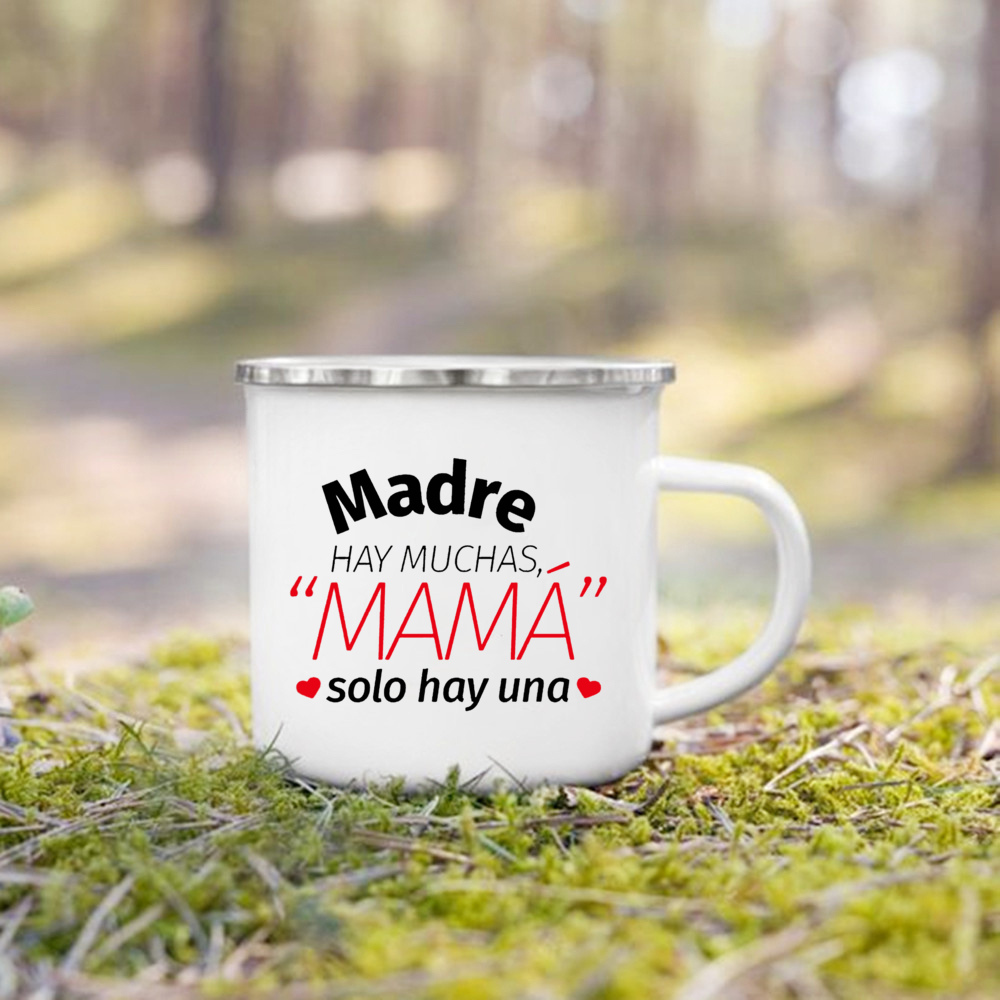 Taza con estampado de la mejor mamá del mundo, tazas de café creativas, bebidas, leche, taza con asa, taza esmaltada para acampar, de cumpleaños para el día de la madre para mamá: Transparente