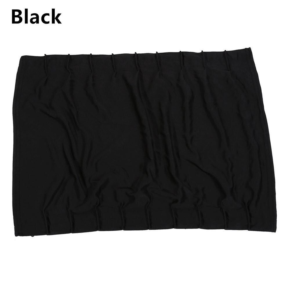 2 sæt bil siderude skinne solafskærmning gardin auto solskærm visir persienner anti-uv drapering valance beskyttelse af forrude dæksel: Sort 50 x 39cm