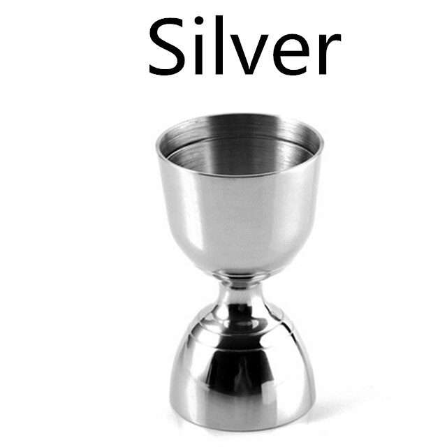Jigger de cóctel de acero inoxidable, medidor de bebidas, Bar, campana, taza de tiro de licor, herramienta de camarero, 30ml/60ml: Silver