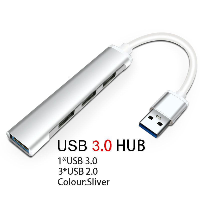 HUB USB type-c 3.0 avec répartiteur Thunderbolt 3 USB-C, adaptateur de Dock OTG pour Macbook Air M1 Pro 13 15 MI HUAWEI Matebook: USB 3.0 Hub Silver