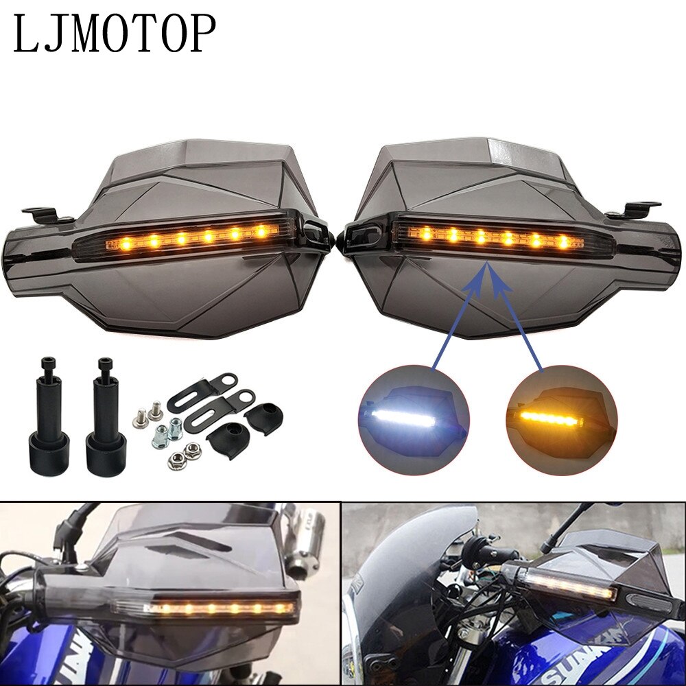 Motorcycle Hand Guard Handle Protector HandGuards with LED Signal Light For SUZUKI SV1000/S TL1000 R/S DL650/V-STROM GSR600
