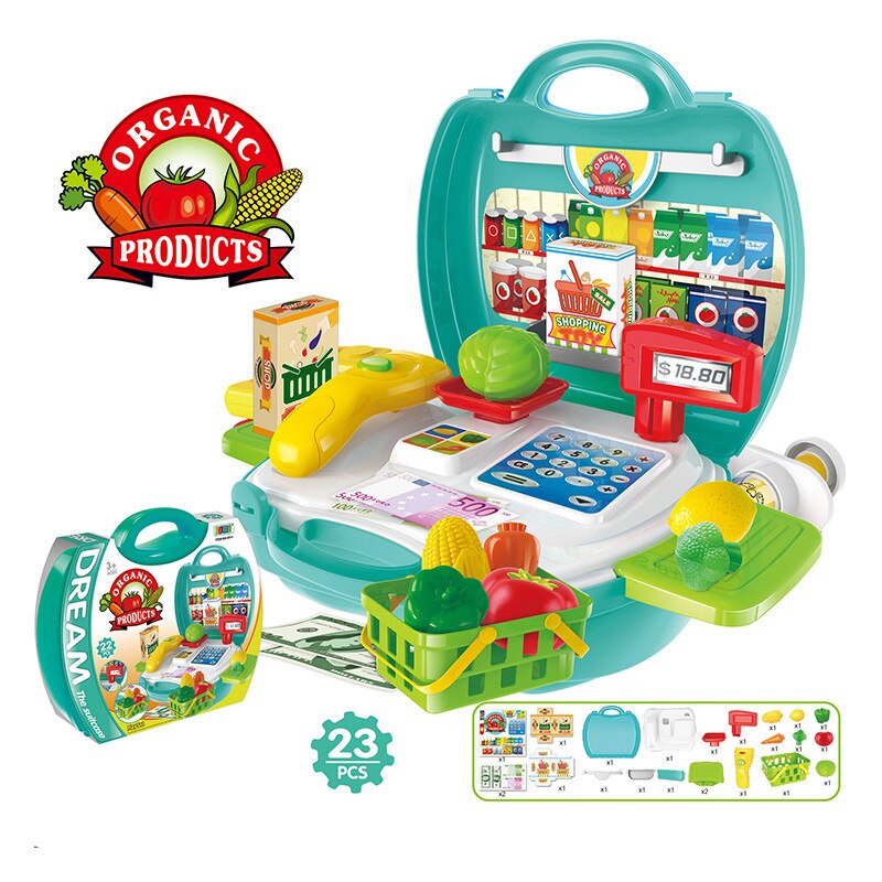 8 arten freundlicher Simulation Spielzeug Anzug Küche Kochen Utensilien freundlicher Kosmetik Spielzeug Abs Kunststoff Spielen Haus Rucksack Kasten