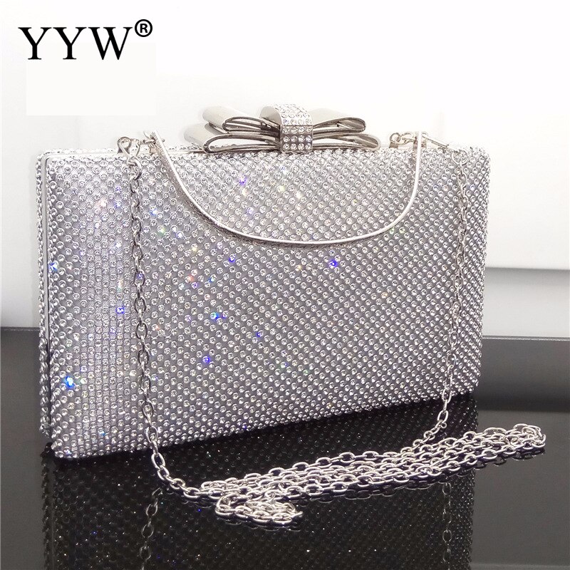 Frauen Abend Kupplung Handtasche Hochzeit Handtasche Frauen Kupplung Diamanten Partei Taschen Damen Silber Taschen Bankett funkeln Kupplungen