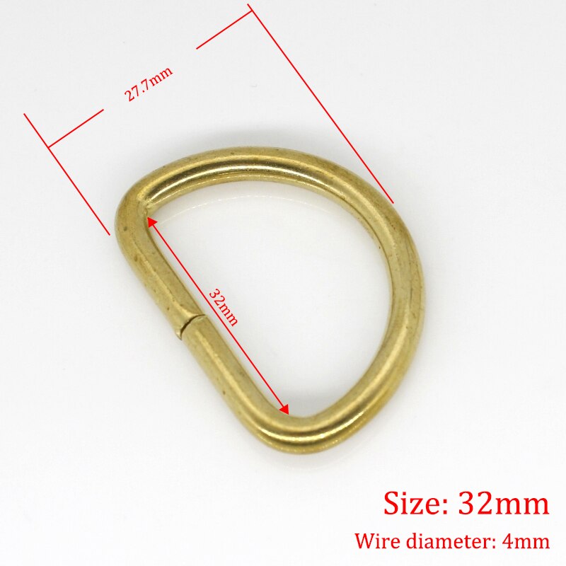 2 Stck Solide Durcheinander D Ringe Schnallen für Tasche Gurt Gürtel Geldbörse Gurtband Hund Kragen 10-38mm Innen breite Leder Handwerk DIY Zubehör: innere Breite 32mm