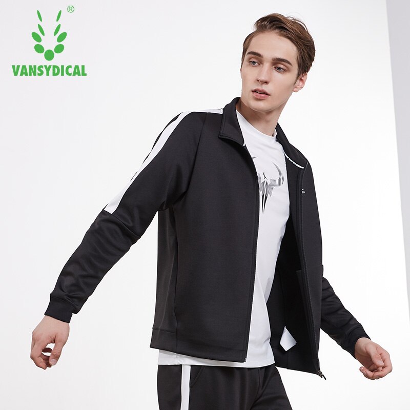 Vansydical, chaquetas deportivas de otoño para hombre, cuello levantado con cremallera, ropa deportiva de manga larga, Tops, chaqueta deportiva para ejercicio al aire libre, chaqueta para correr