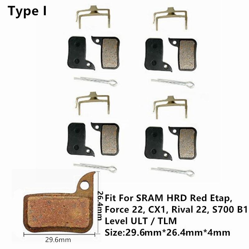 4 par halvmetalliske skivebremseklosser til sykkel, terrengsykkel, til shimano  b01s g01s a01s xtr xt slx deore sram guide nivå hdr rød etap magura: Himmelblå