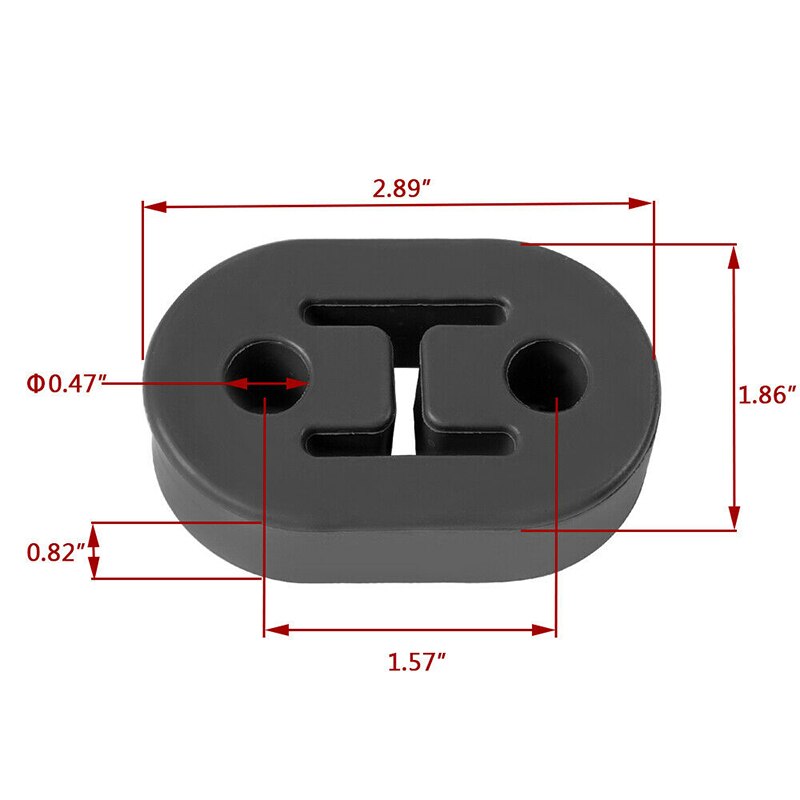 Tubo de escape de poliuretano Universal para coche, soportes de montaje, colgador aislante, diámetro de goma de 4 piezas, 12mm, 2 agujeros