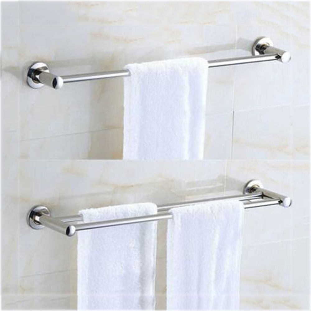 40/50Cm Muurbevestiging Enkele/Dubbele Handdoekrek Roestvrijstalen Opbergplank Huishoudelijke Badkamerhanger Houder Nuttige Hardware