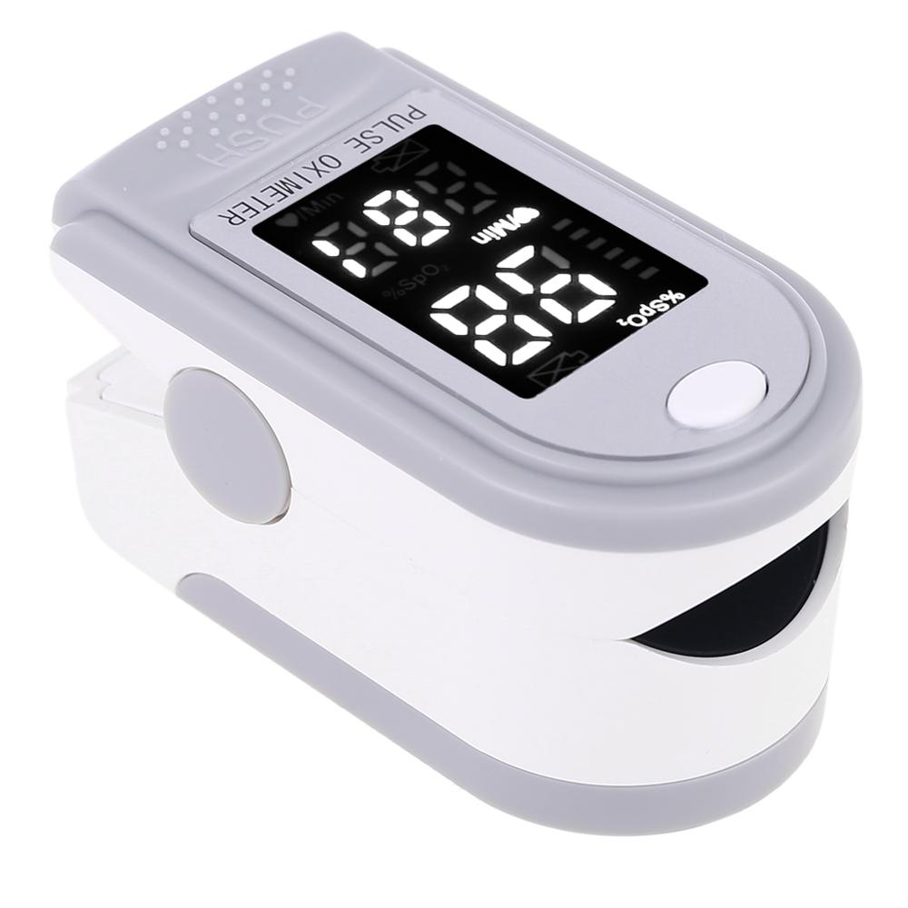 Finger oximeter fingertopp puls oximetrar blodtryck pulsmätare oljad: Grå led