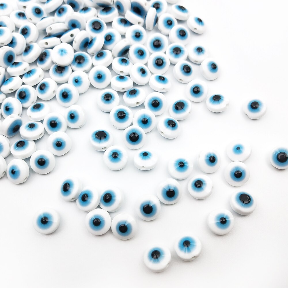50pcs/Lot 8mm Diy Eye Beads Oval Shape Spacer Beads Stripe Resin Spacer Beads For Jewelry Making Bracelet Necklace Charms: 9