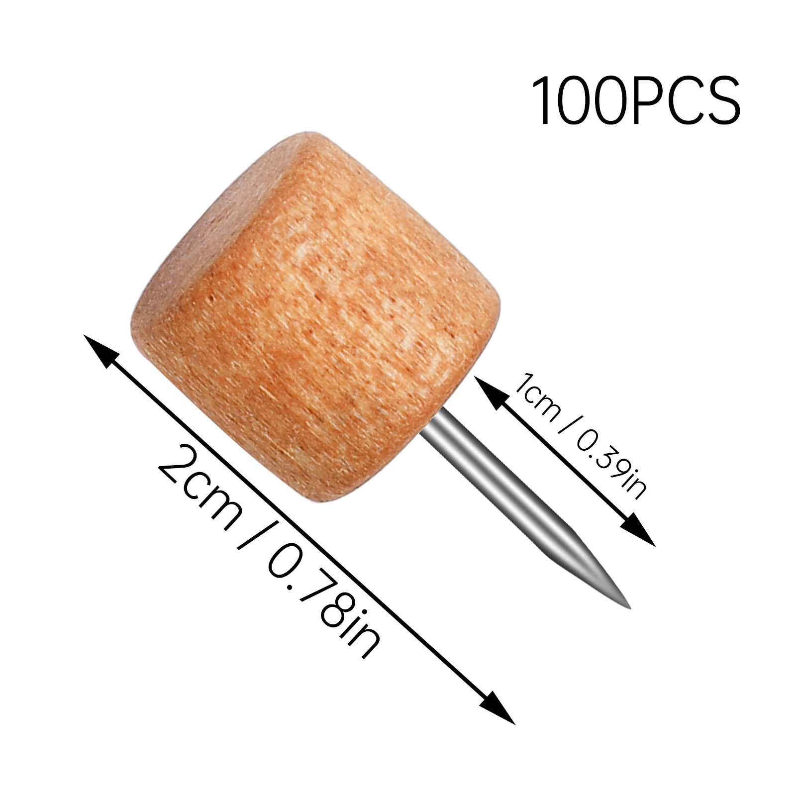 KRABALL Wooden Pushpin with Storage Box Drawing Photo Wall Studs Cork Board Pins for Decoration of Billboard Process Items: Ivory