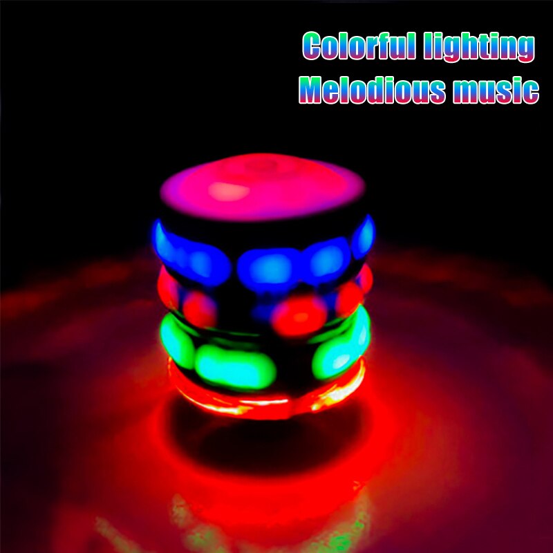 Newly LED Toys Light Up Rotary Desktop Football Gyro Color Music Spinning Top Glowing Toy CLA88
