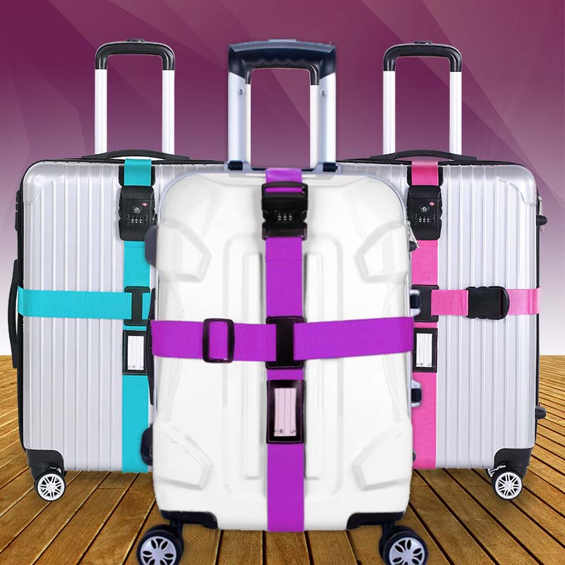 Bagage Riem Reizen Top Verstelbare Bagage Koffer Strap 3 Cijfers Wachtwoord Lock Gesp Safe Belt Strap Bagage Riemen