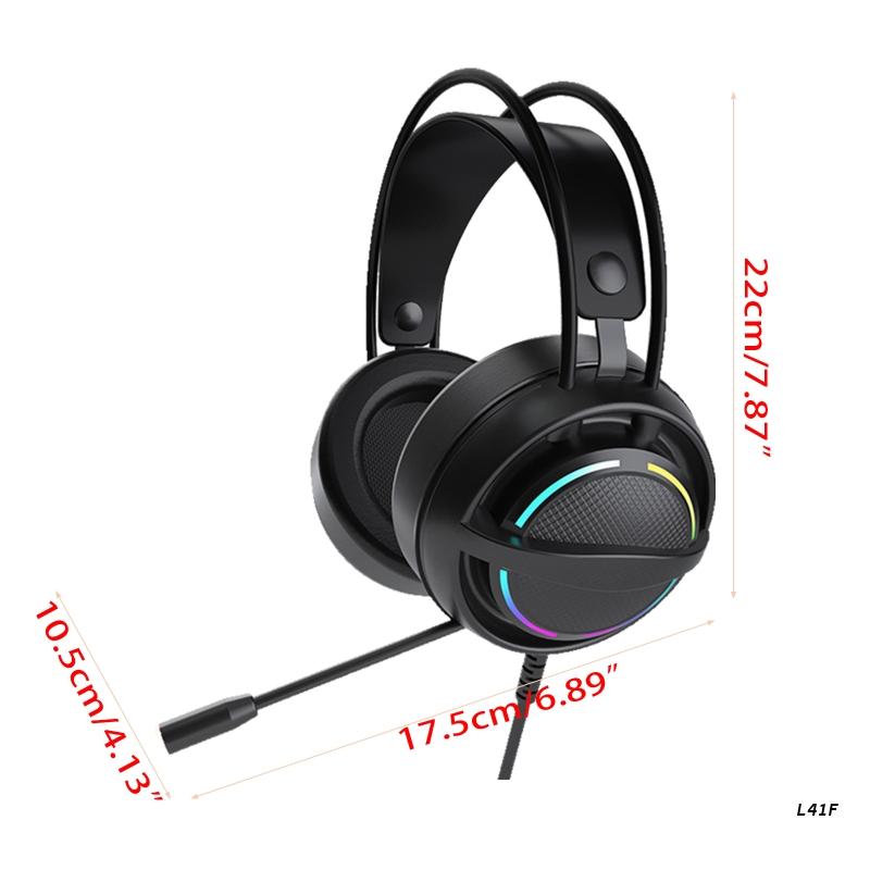 Classic Wired Headset E-gamers USB RGB Light Earphones Headphone for Girls Boys