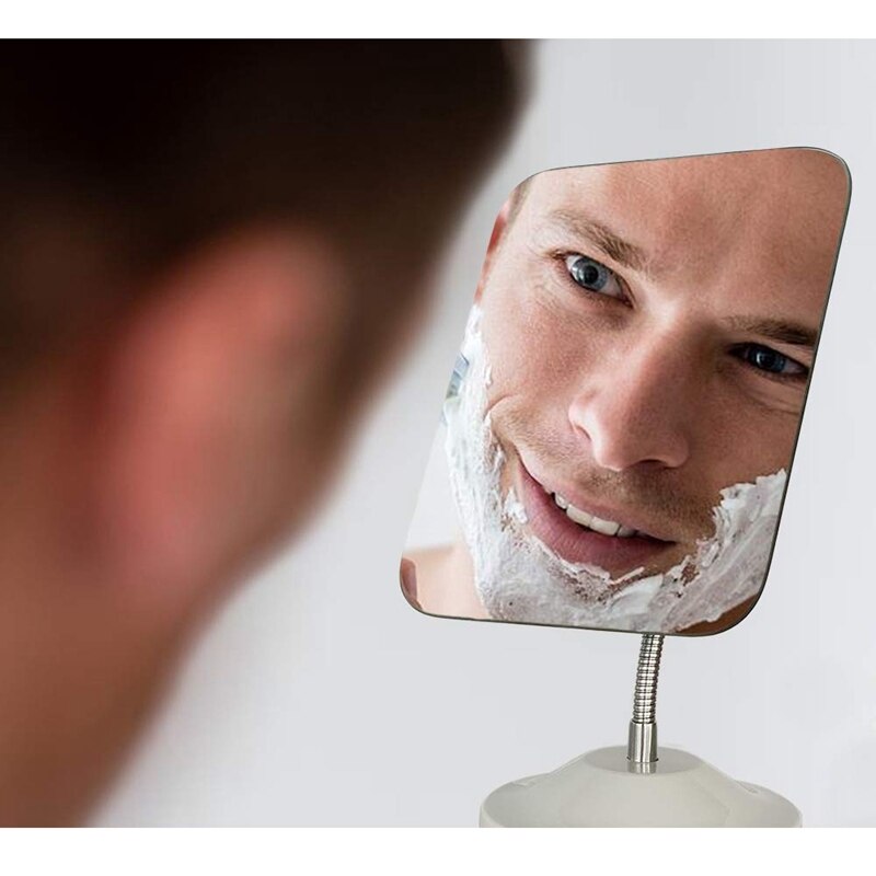Adjustable Flexible Gooseneck Makeup Mirror 360° Rotating Folding Portable Desktop Mirror with Stand Shower Shave Makeup Mirror: Default Title