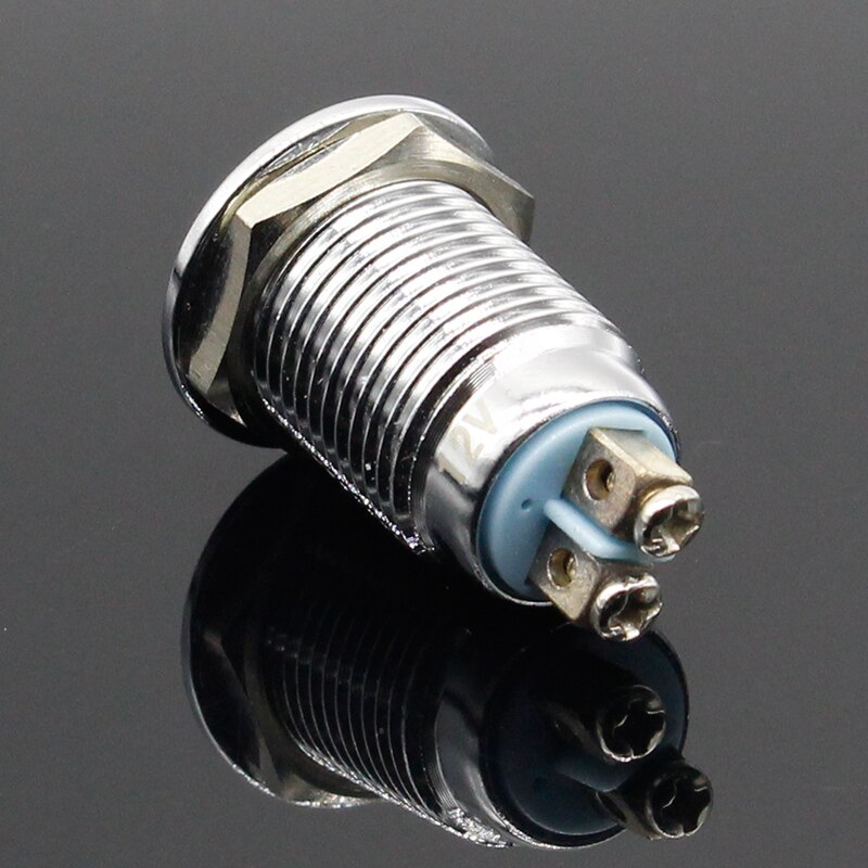 LED Metal Indicator light 12mm waterproof Signal lamp LIGHT 3V 6V 12V 24V 220v screw connect red yellow blue white