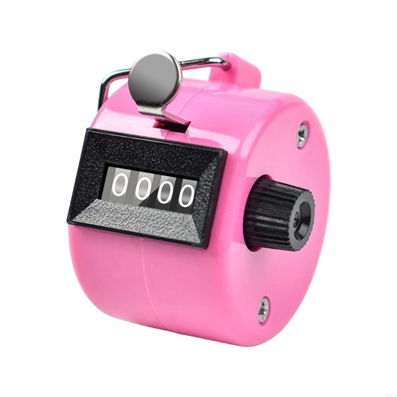 652F 4 Digit Number Count Clickers Hand Mechanical Counters Clickers Handheld Tally Counter for Coaching Portable Counter: Pink