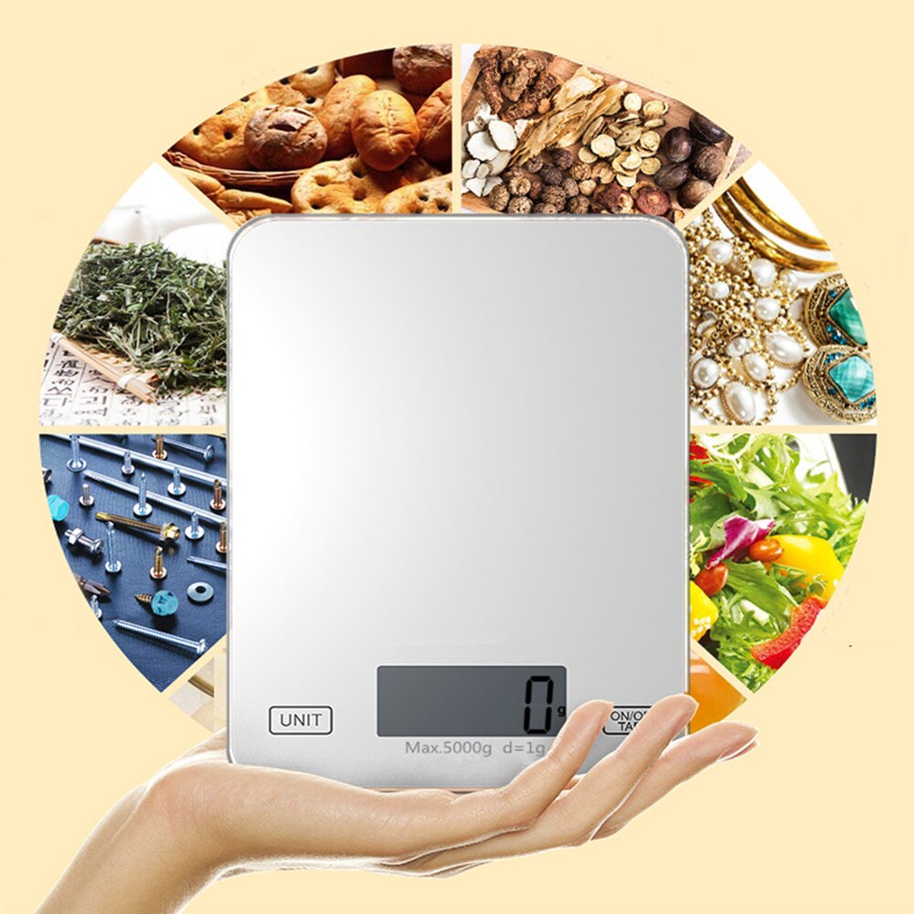 5kg waga kuchenna gospodarstwa domowego mini elektroniczna waga spożywcza waga dietetyczna narzędzie pomiarowe cienki ekran LCD cyfrowa waga elektroniczna