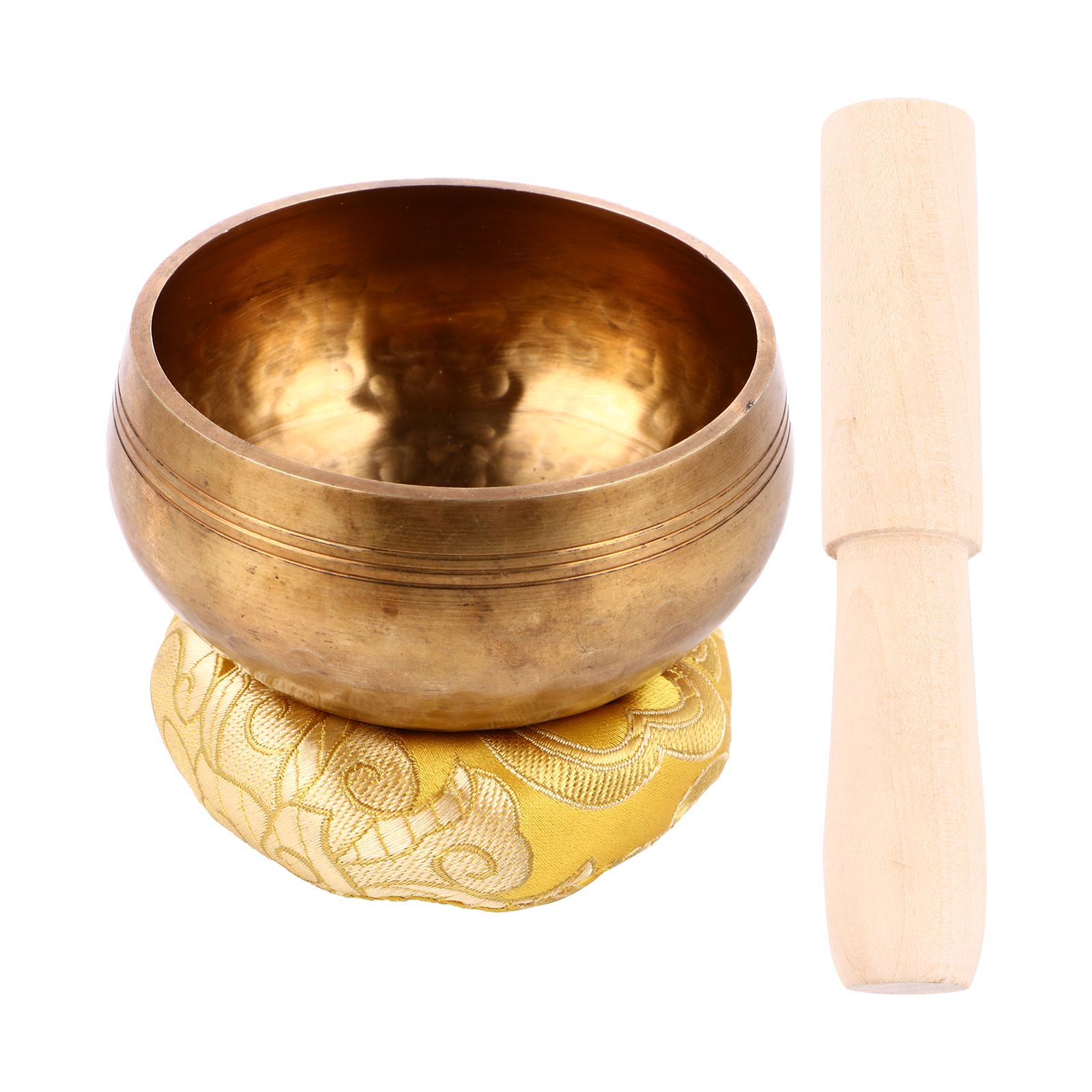 1 Set Tibetan Singing Bowl Set Sound Bowl Meditation Spiritual Bowl (Yellow)