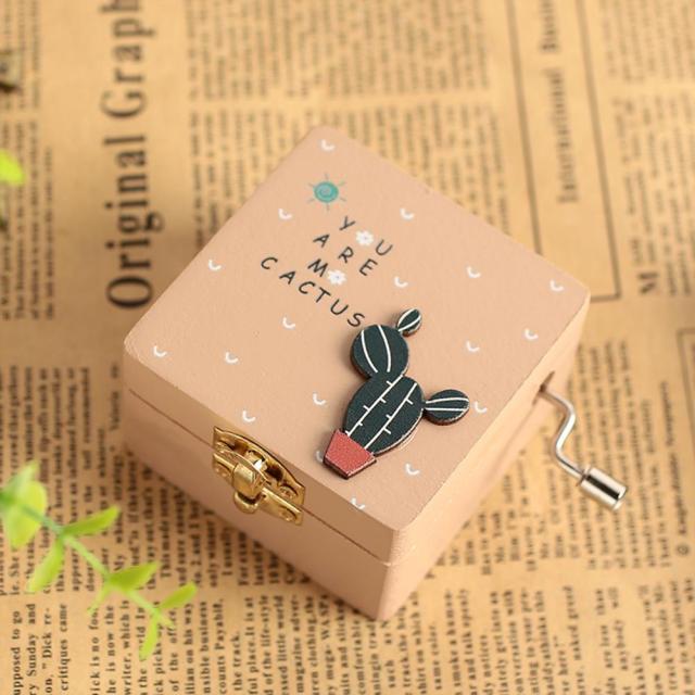 Wooden Music Case Eight Tone Box Music Box Christmas Plant Ornaments Keepsake Kids Beautiful
