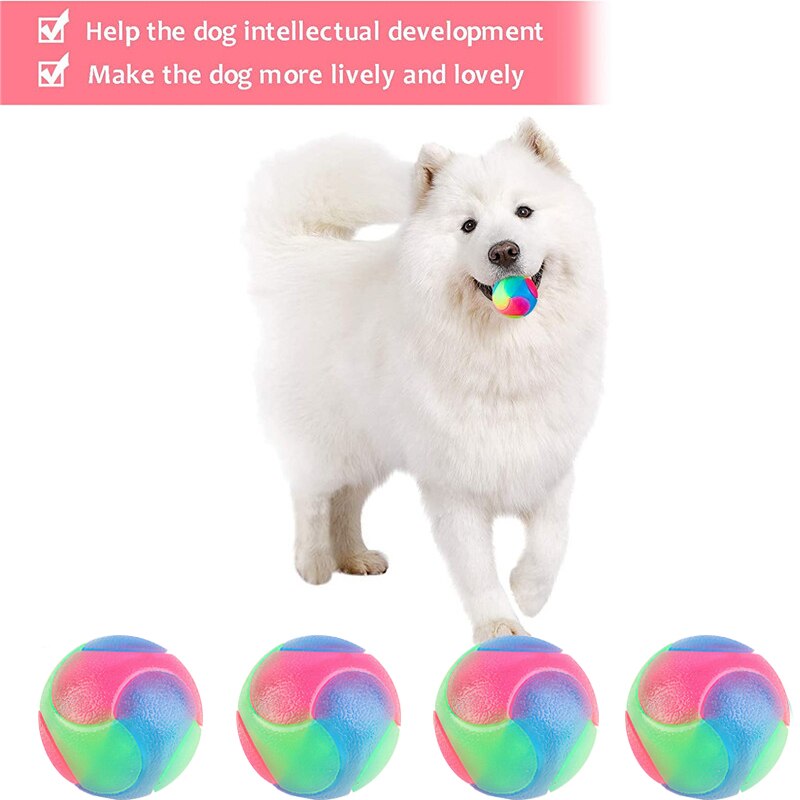 Led lys opp hund baller blinkende elastisk ball led molar ball glødende ball kjæledyr farge lys ball interaktive leker