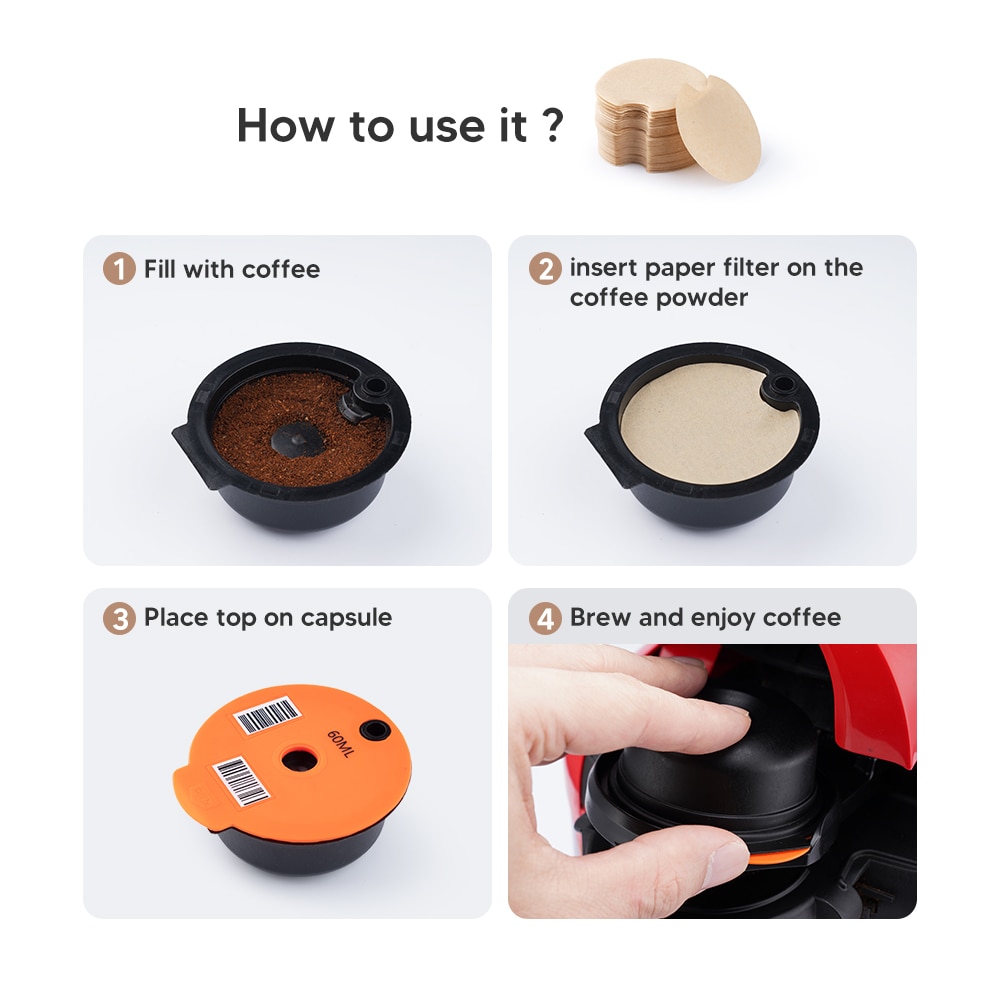 Filtro de café de papel desechable, 100 Uds., para cápsula de café Tassimo reutilizable, protege el bloque, mantiene la cápsula para limpieza