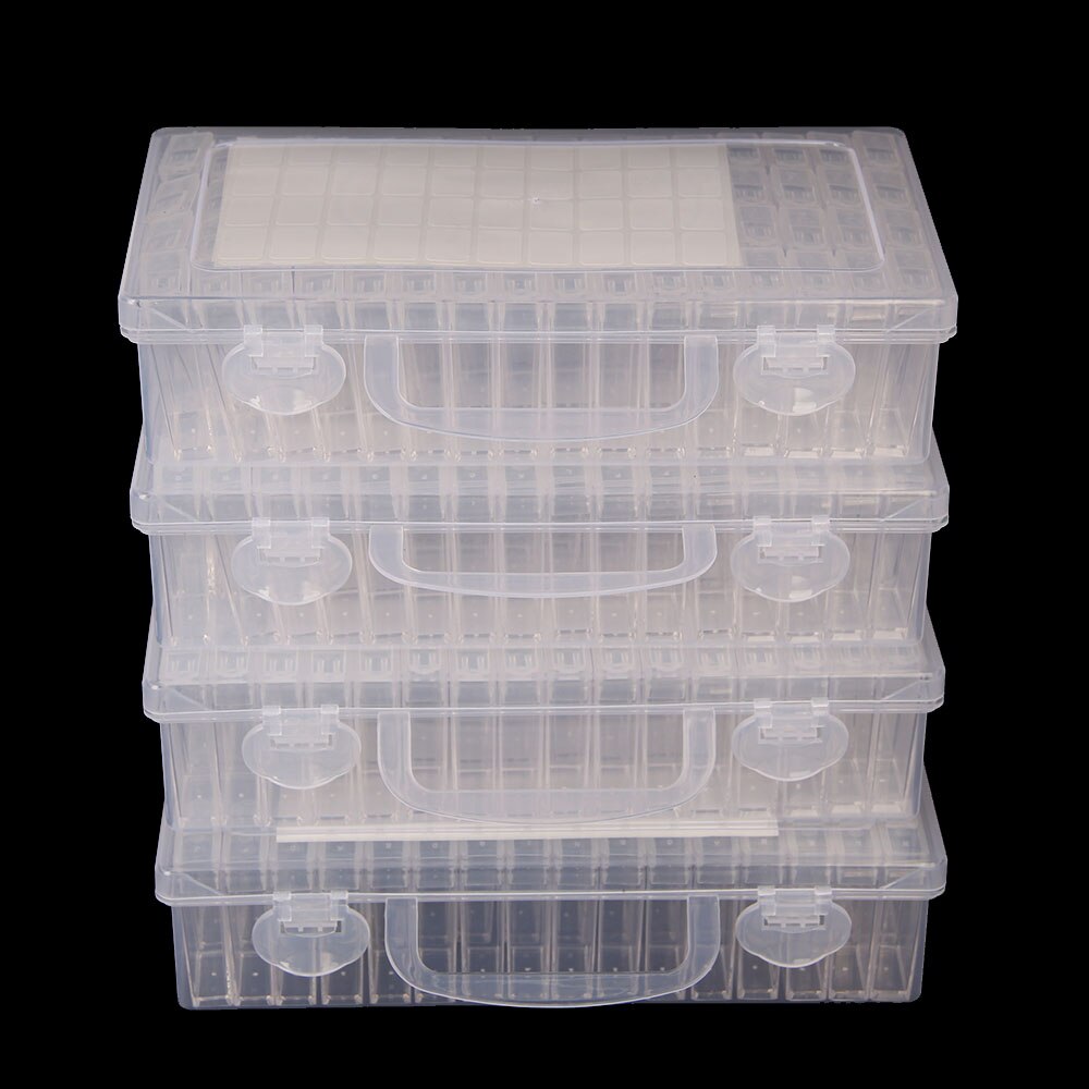 Diamant Schilderen Gereedschap S Opbergdoos 64 Slot Rhinestone Container Steen Diamant Borduurwerk Case Sieraden Boor Organizer: Donker Kaki