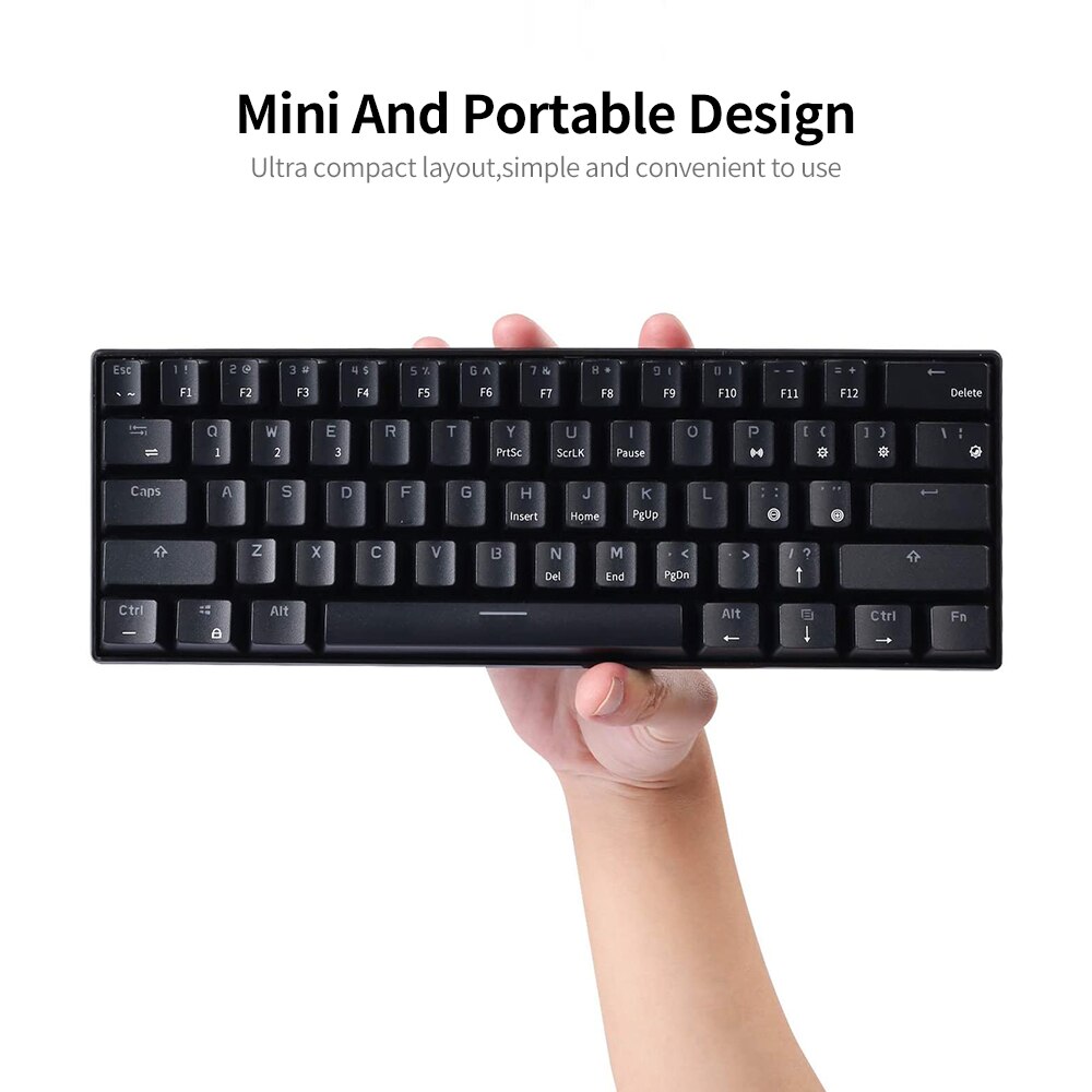 RK61 – clavier filaire double BT, rétro-éclairage, 61 touches, Mini clavier mécanique pour téléphone/tablette Gamer avec clavier OUTEMU