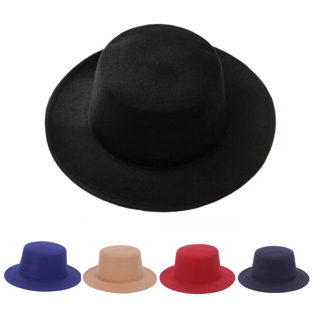 Dame unisex uldhat vintage hat bred skygge vinterhatte