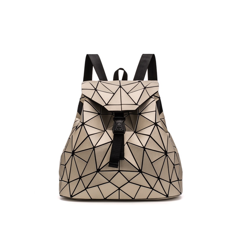 neue Frauen Hologramm Rucksack Geometrische Rucksäcke Mädchen Reisen Schulter Taschen Für Frauen Totes Luxus Schulter Tasche Silber: hell golden