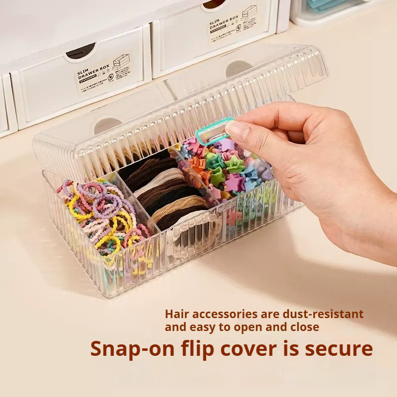 Clear Hair Accessories Organizer Acrylic Storage Box Hair Tie Organizer for Headband Cosmetic Storage Box Desk Jewelry Organizer