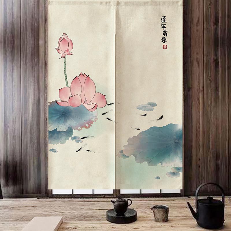 Rideau Feng Shui de porte en Lotus | rideau chinois de porte, salon Restaurant cuisine demi-rideau