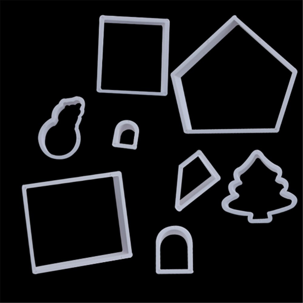 Plastic Cookie Cutter Set 3D Christmas Gingerbread House Mould DIY Biscuit Mold Pastry Cake Stamp Baking Tools Accessories: Default Title