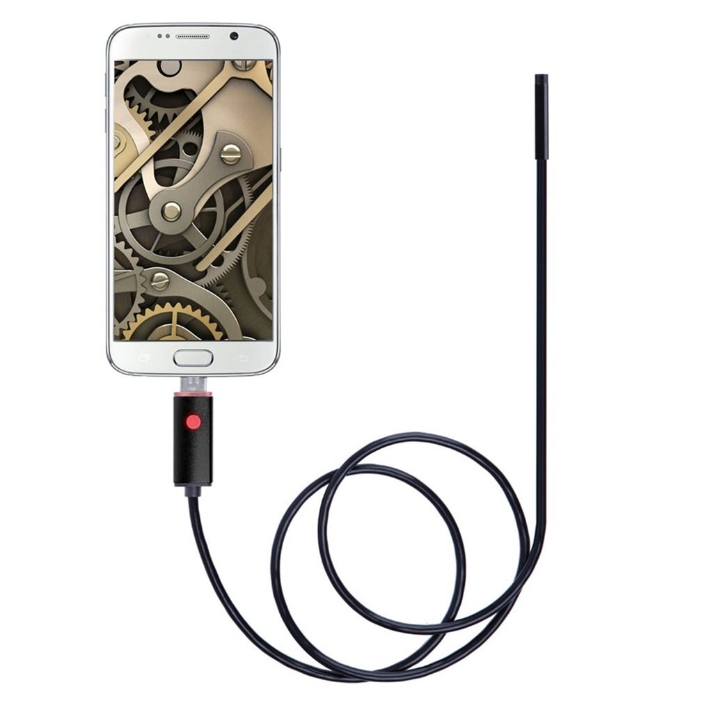 Leshp 2m/5m/10m 5.5mm 6 led sort endoskop eksponeringslys automatisk 2 in 1 smartphone usb inspektionskamera til android til ios