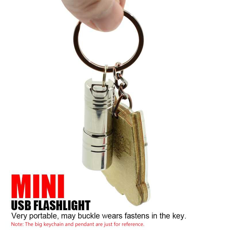 Mini Keychain Flashlight LED Torch Micro USB Rechargeable Pocket Flash Light Strong Lamp Super Small flashlight Built-in Battery