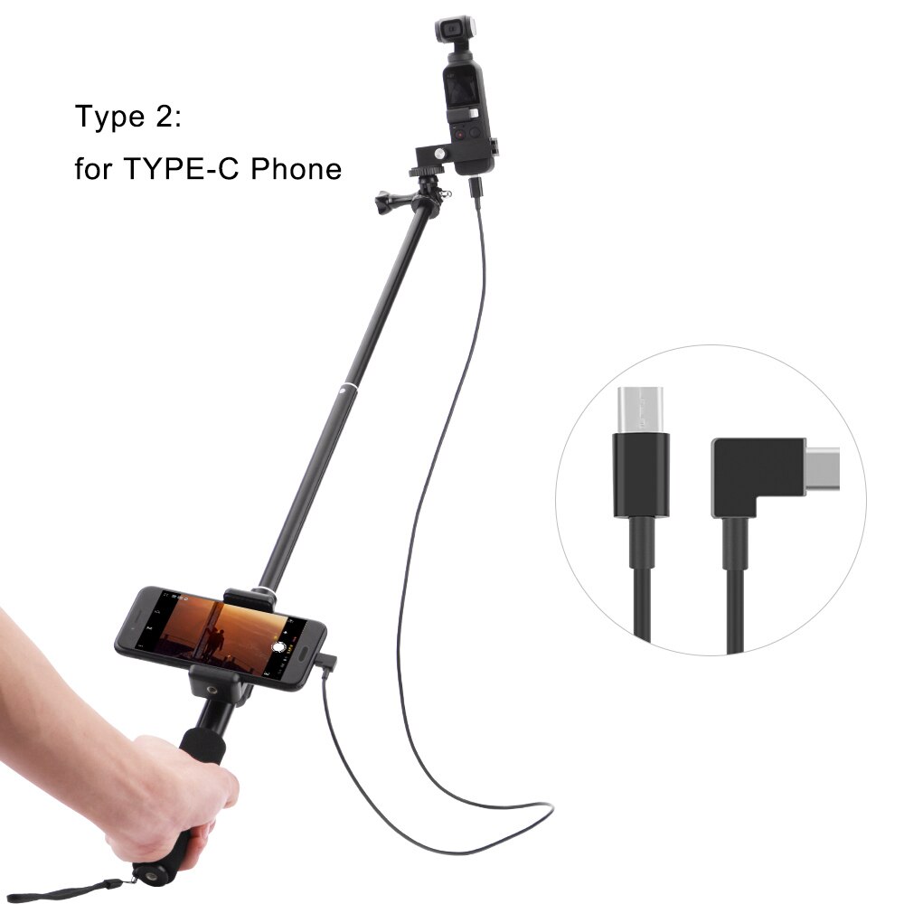 Perche à Selfie DJI OSMO Pocket/Pocket 2, support de téléphone à cardan portable, pince de câble pour accessoires de téléphone