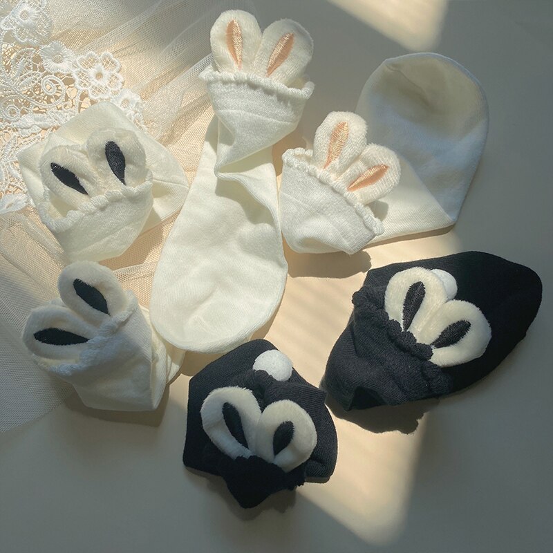 Japanse Magic Geborduurde Zachte Zus Konijn Oor, Mooie Haar Bollen Sok Kracht Meisje Sokken Vrouwelijke Studenten