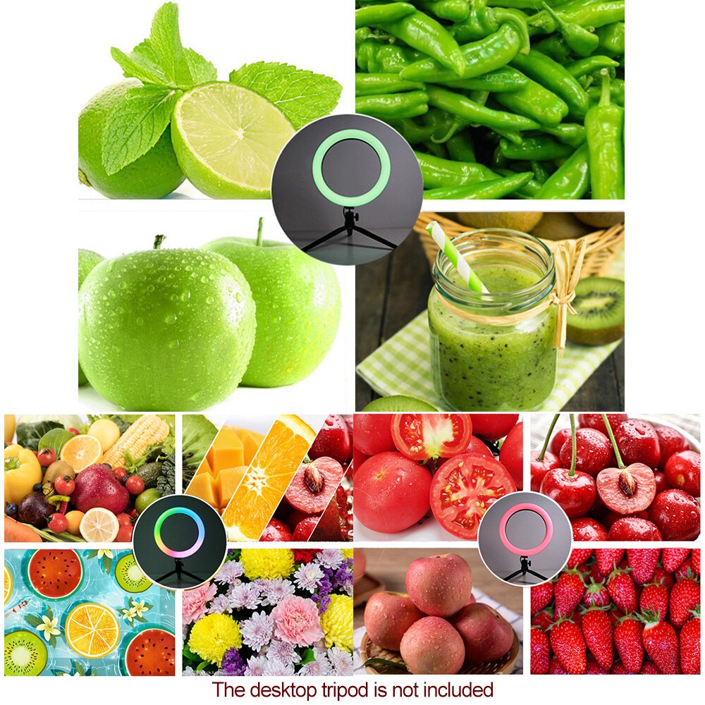 10 Inch RGB Ring Light Photography Lamp Beauty Light 3000K-6500K Dimmable Colorful Light USB Powered with Phone Holder for Vlog