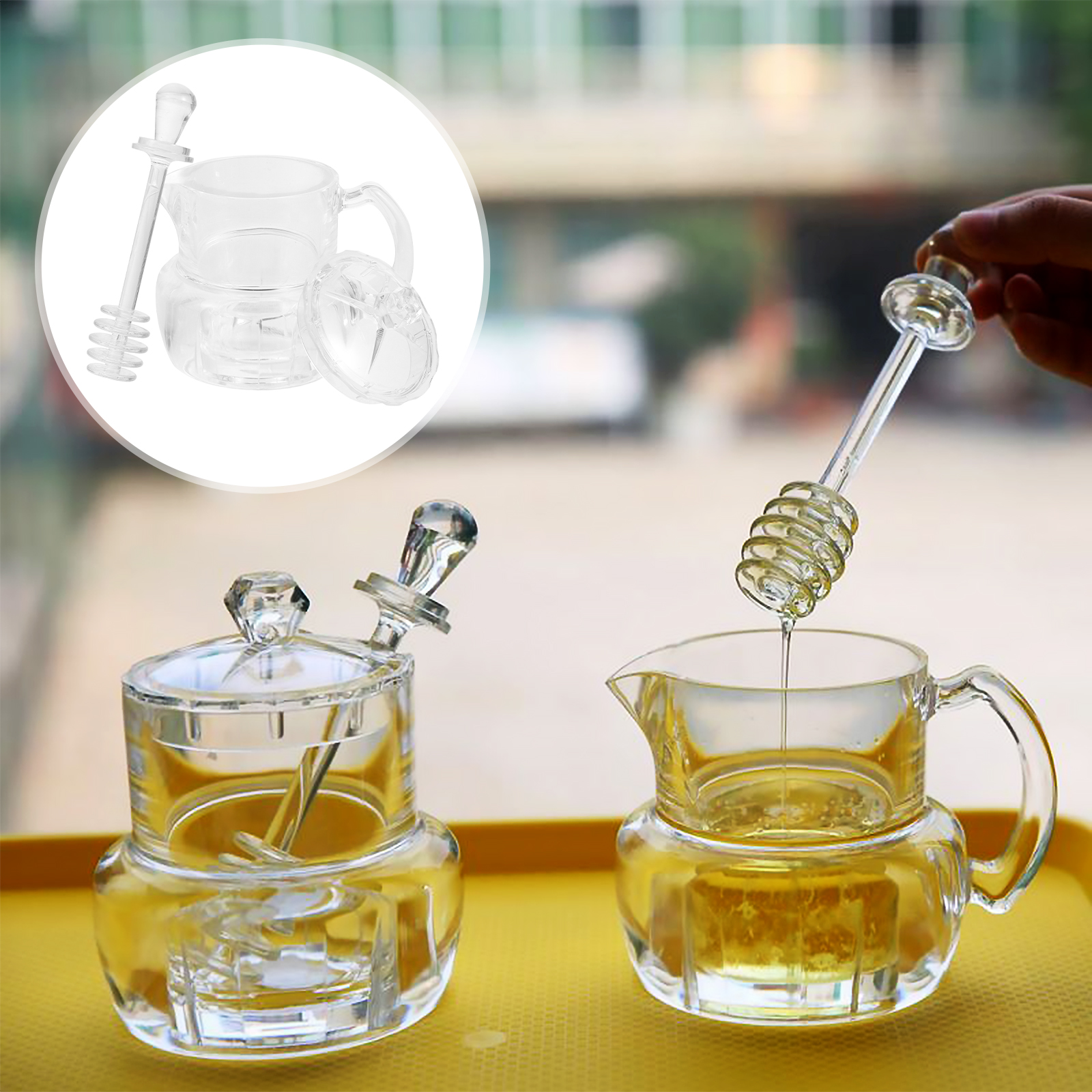 1 Set of Syrup Pot Syrup Dispenser Portable Honey Jar with Dipper: Default Title