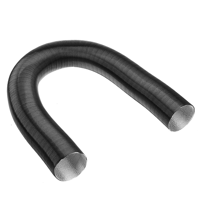 1pc Black 75mm Heater Duct Pipe D-iesel Heater Duct Pipe Aluminum Warm Air Ducting Hose Adjustable 100-200cm