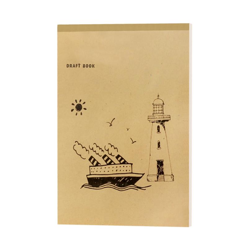 A4 Notebook Blank Inner Page Graffiti Draft Sketchbook Thickened Beige Paper For Sketching Note Painting 40 Pages