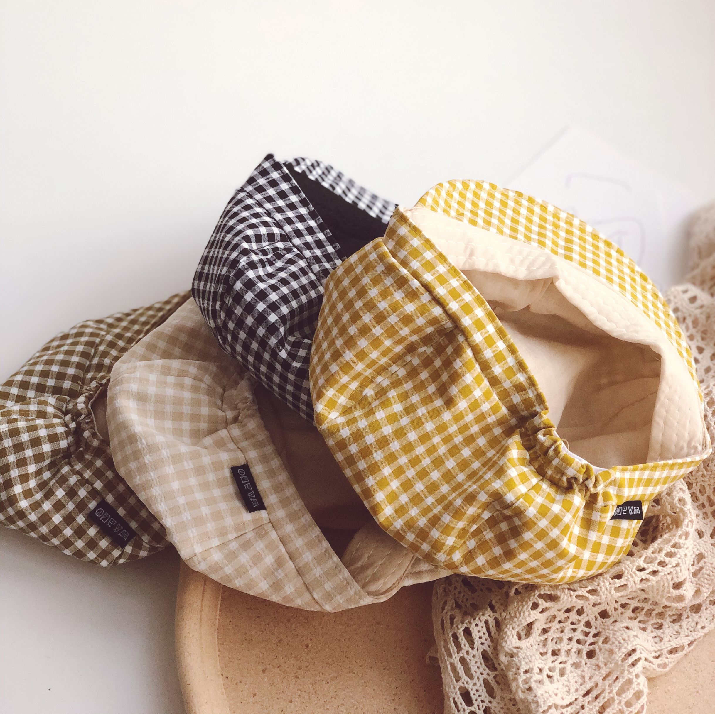 Koreaanse Stijl Kinderen Plaid Achthoekige Hoeden Brede Rand Letters Peuters Kids Caps Outdoors Baby Jongens Mode Hoeden