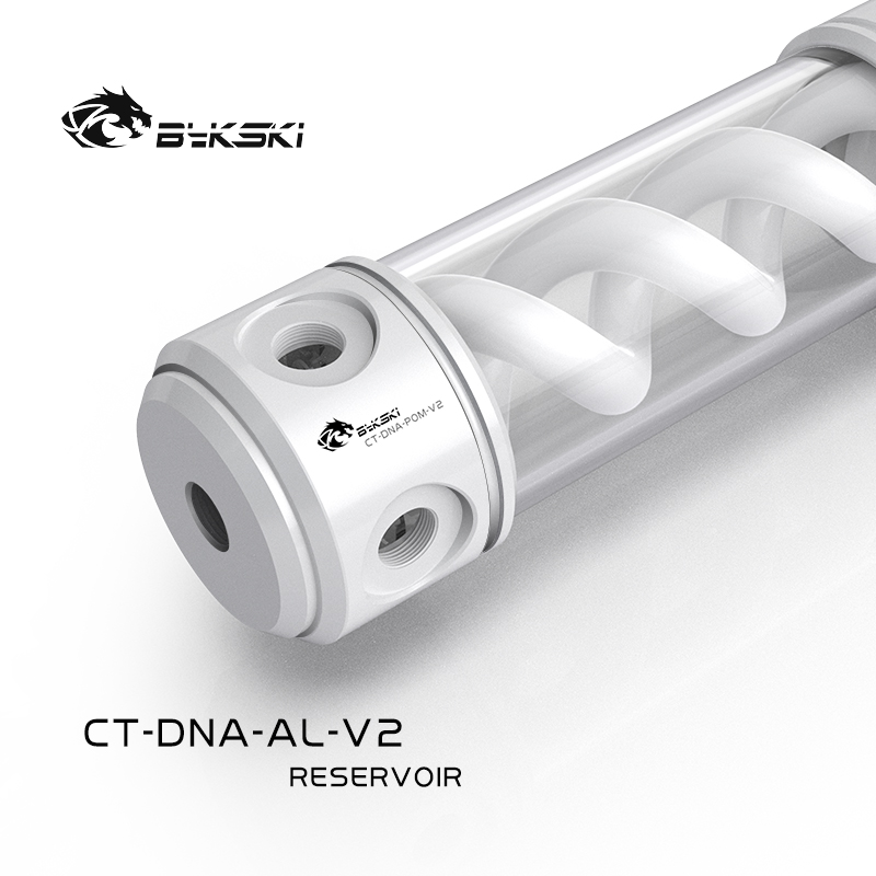 Bykski CT-DNA-POM-V2 DNA Cylindrical Reservoir Res POM T Virus Spiral Water Tank PC Cooling Cooler 12V/5V RGB 190/260mm